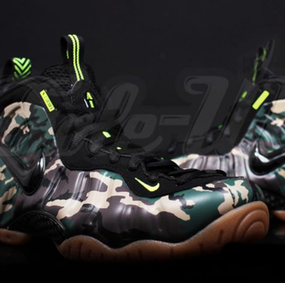 NIKE AIR FOAMPOSITE PRO PRM LE "GREEN CAMO" 587547-300 forest/black - Picture 5 of 7
